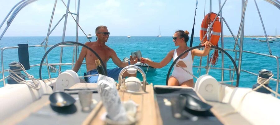 Full day sailing boat in Sal, Cape Verde:taste the Atlantic! - Lunch on board: tuna, rice, vegetables, and real sailing-time comfort