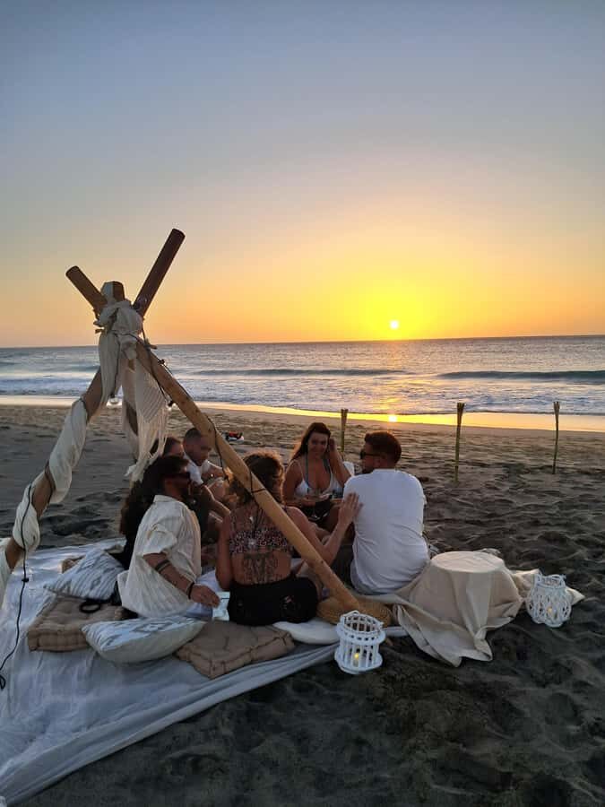 Sal: Romantic Sunset Escape with Wine and Roundtrip Transfer - The boho-chic beach lounge: pareos, cushions, torches, and candlelight